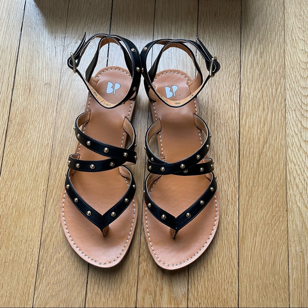 Nordstrom BP Black and Gold Studded Sandals